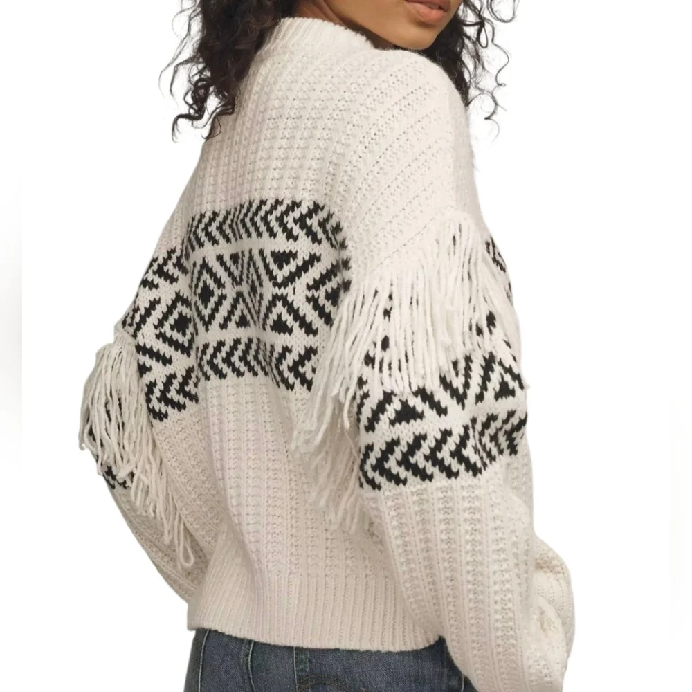 Sanctuary Fringe Detail Ribbed Pullover Sweater Size Large - Picture 11 of 13
